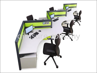 Boomerang Shape Office Workstation System (AIM60-C5-1-BS)