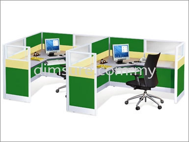 F shape close type L shape workstation (AIM60-C1-1L-MW-BS)