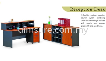 AIM Reception counter with wooden leg (Cherry)