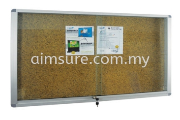 Aluminium Frame Cabinet Notice Board - Stick On Board