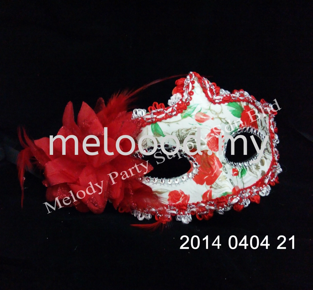 Flower Lace Edge Skull and Rose Pattern Half Mask - 2014 0404 2