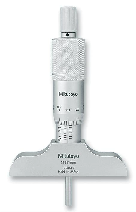 MITUTOYO 	128-101  DEPTH MICROMETER 0-25MM 60MM BASE