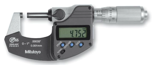 MITUTOYO 	293-334  DIGITAL MICROMETER 0-1"/0-25MM IP65