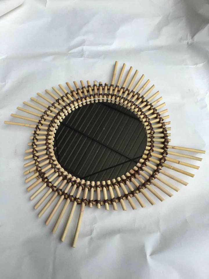 MIR 020 - RATTAN STICK FOUR CORNES MIRROR FRAME