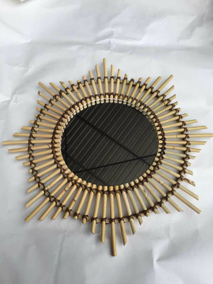MIR 019 - RATTAN STICK STAR ANISE SHAPE MIRROR FRAME