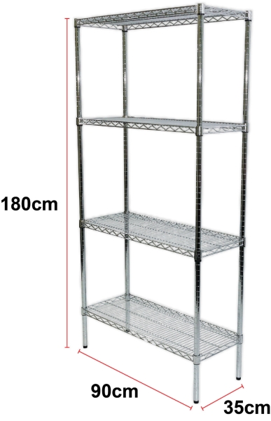 340004 - CHROMED WAVE RACK 180H x 90L x 35Dcm (4-100A) CHROMED WAVE RACKS Malaysia, Johor Bahru (JB), Kuala Lumpur (KL), Selangor, Melaka, Perak, Pahang, Singapore Supplier, Manufacturer, Supply, Supplies | Nikorex Display Products (M) Sdn Bhd