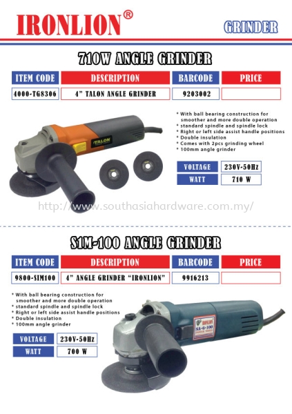 710W Angle Grinder & SiM-100 Angle Grinder Grinding Power Tools Johor Bahru (JB), Malaysia Supplier, Suppliers, Supply, Supplies | SOUTH ASIA HARDWARE & MACHINERY SDN BHD