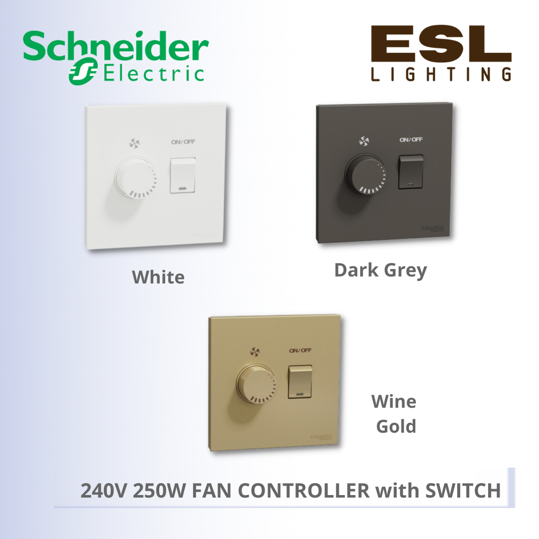 SCHNEIDER AvatarOn C 240V 250W FAN CONTROLLER with SWITCH - E8732V400F_WE_G11 E8732V400F_WG_G11 E8732V400F_DG_G11