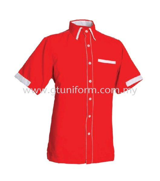 READY MADE UNIFORM M0401 (Red&White) Series 4 - Polysoft Corporate Uniform Selangor, Kuala Lumpur (KL), Malaysia Supplier, Suppliers, Supply, Supplies | GT Uniform Sdn Bhd