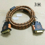 DVI Cable Brown Nylon Sleeve Full Copper 3 meter 