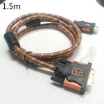 HDMI to DVI Brown Nylon Sleeve Full Copper 1.5 meter 