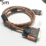 HDMI to DVI Brown Nylon Sleeve Full Copper 5 meter 
