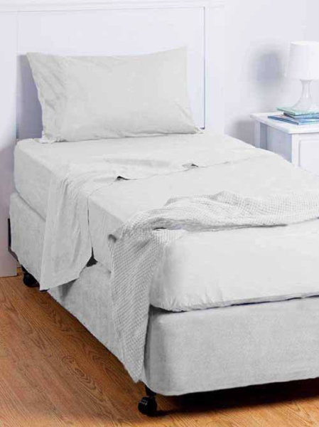 Ck Hostel Type Single Bedsheet Set (White) Single Bedsheets Bed Sheets/Mattresses Selangor, Malaysia, Kuala Lumpur (KL), Klang Supplier, Suppliers, Supply, Supplies | MK Curtain Group