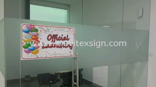 tinted sandblasting film for newly official opening celebration (click for more detail)