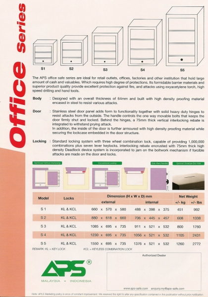 APS Office Safe Series Office Safe Series SECURITY BOX/ SAFETY BOX Malaysia, Selangor, Kuala Lumpur (KL), Puchong Supplier, Suppliers, Supply, Supplies | NSY Office System