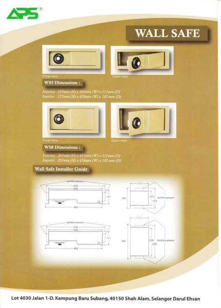 Wall Safe Wall Safe Series SECURITY BOX/ SAFETY BOX Malaysia, Selangor, Kuala Lumpur (KL), Puchong Supplier, Suppliers, Supply, Supplies | NSY Office System