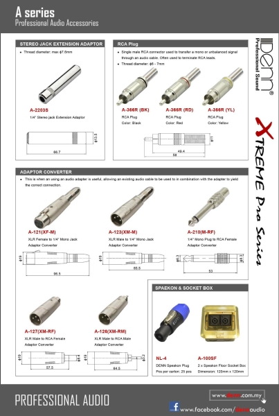 PA & Karaoke Plugs 2 PA & Karaoke Plugs DENN PA/Karaoke Accessories Penang, Malaysia, Butterworth Distributor, Supplier, Supply, Supplies | Guan Seng Hing Electronics Sdn Bhd