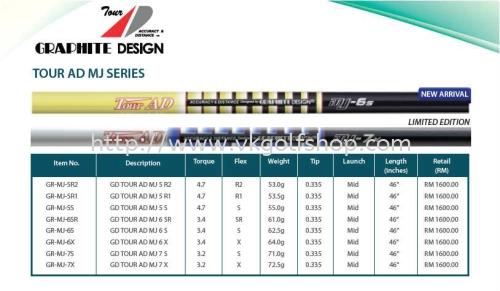 Graphite Design Tour AD MJ Series Golf Shafts