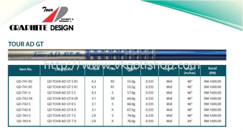 Graphite Design Tour AD GT Golf Shafts