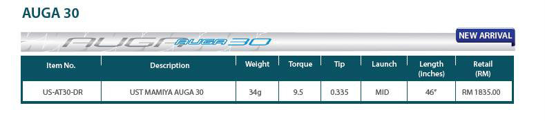 UST Mamiya Auga 30 Golf Shaft