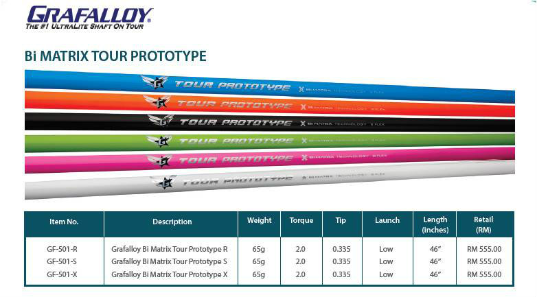 Grafalloy Bi Matrix Tour ProtoType Golf Shafts