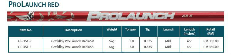 Grafalloy ProLaunch Red Golf Shafts