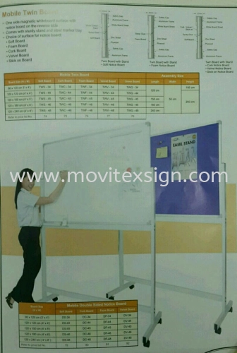 white board /Notice board n solf board cum stand n roller 