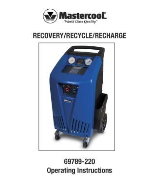 MASTERCOOL 69789-220 FULLY AUTOMATIC R134a RECOVERY/ RECYCLE/ RECHARGE