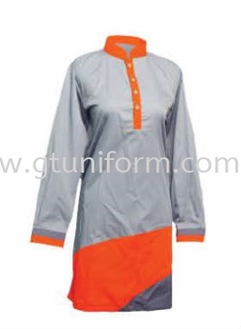 READY MADE UNIFORM MUSLIMAH H0715 ( GREY & ORANGE & D.GREY) Series 7 Muslimah - Mini Drill Corporate Uniform Selangor, Kuala Lumpur (KL), Malaysia Supplier, Suppliers, Supply, Supplies | GT Uniform Sdn Bhd