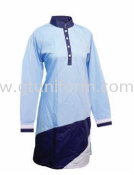 READY MADE UNIFORM MUSLIMAH H0717 (L.BLUE & N.BLE & WHITE) Series 7 Muslimah - Mini Drill Corporate Uniform Selangor, Kuala Lumpur (KL), Malaysia Supplier, Suppliers, Supply, Supplies | GT Uniform Sdn Bhd