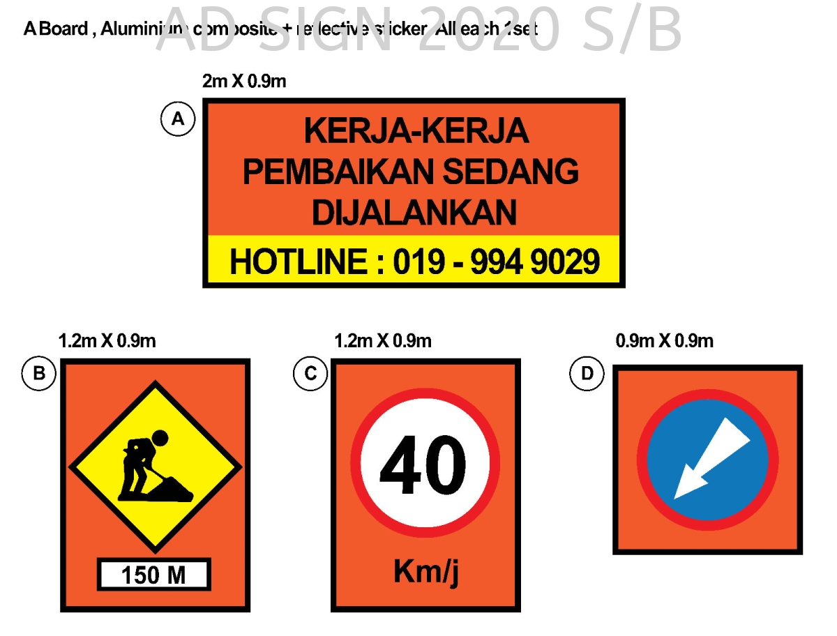 Jkr Road Sign A Board Jkr Road Sign Reflective Sticker Road Signboard Puchong Seri Kembangan Selangor
