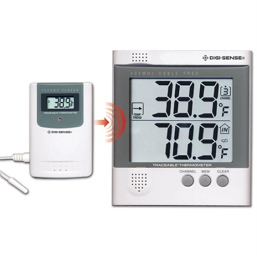 Cole-Parmer™ Digi-Sense™ Traceable™ Jumbo Refrigerator/Freezer Thermometer  with Calibration