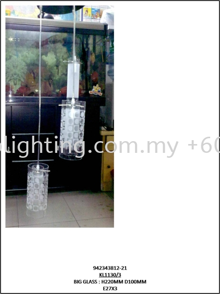 KL1130-3 Pendant Lights Indoor Lighting Johor Bahru JB Skudai Renovation | One Stop Lighting & Renovation