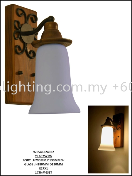 YL6875-1W Rattan & Wood Lights Indoor Lighting Johor Bahru JB Skudai Renovation | One Stop Lighting & Renovation