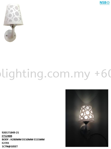 ET5248B Wall Lights Indoor Lighting Johor Bahru JB Skudai Renovation | One Stop Lighting & Renovation