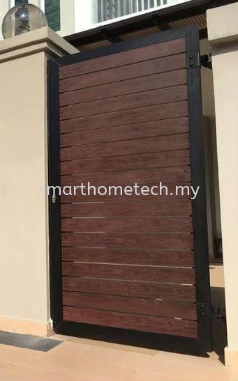  Wood Aluminium Aluminium Gate Melaka, Malaysia Supplier, Supply, Supplies, Installation | SmartHome Technology Solution