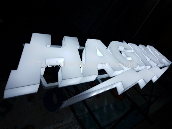 Hagna White Acrylic LED 3D Signage LED 3D Signage Johor Bahru (JB), Malaysia, Skudai Supplier, Supply, Design, Install | T & L Advertising & Design