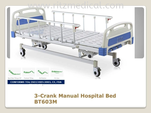 Hospital Bed  Three -Crank Manual ,Brand Bettermed Model BT603M