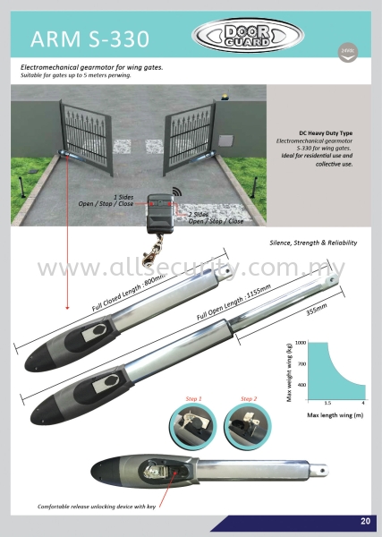 ARM S-330 DoorGuard Auto Gate System Singapore, Johor, Senai, Selangor, Seremban, Malaysia Manufacturer, Supplier, Supply, Supplies | AST Automation Pte Ltd