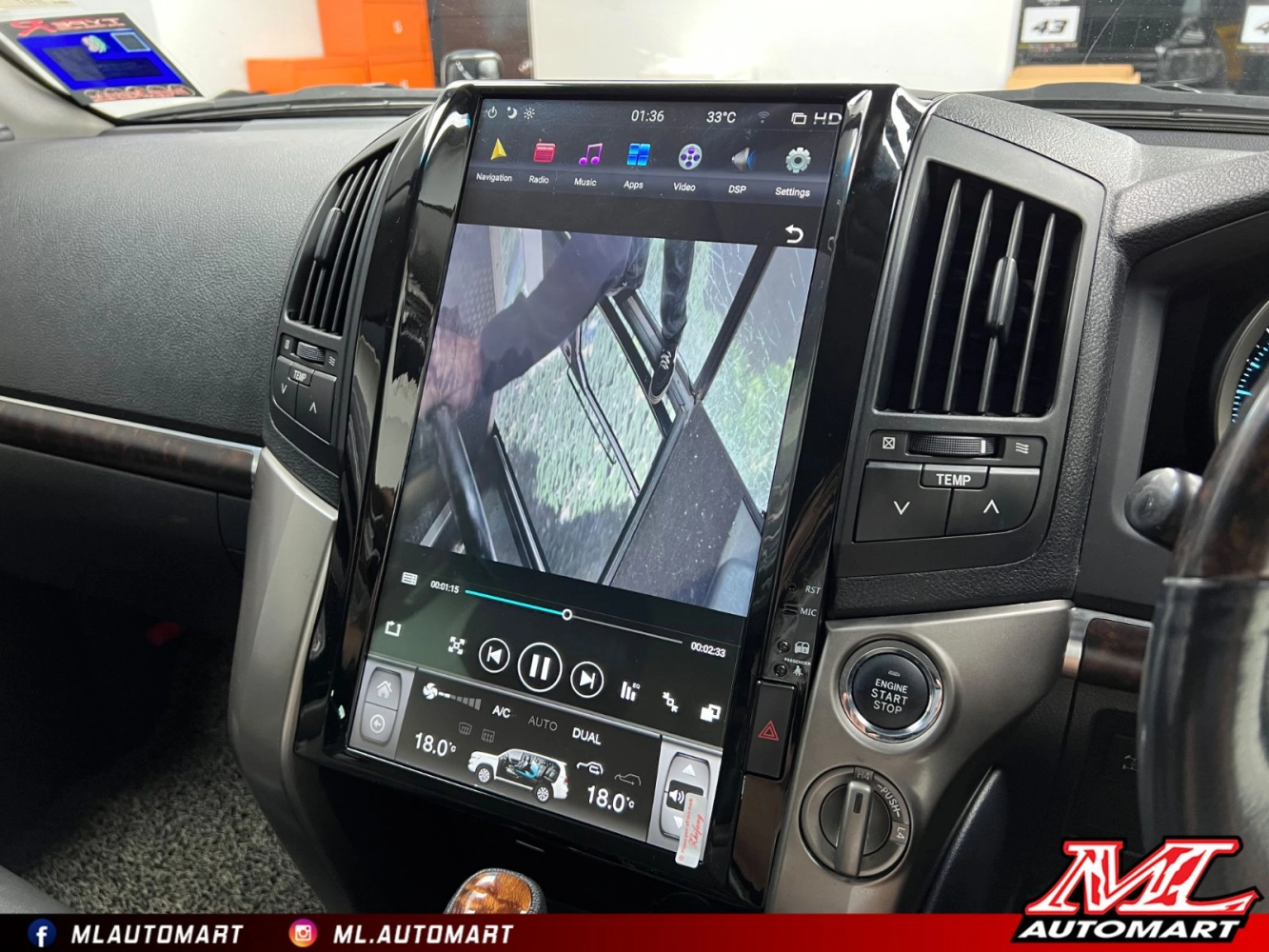 Toyota Land Cruiser LC200 2008-15 Vertical Style Android Monitor (16")