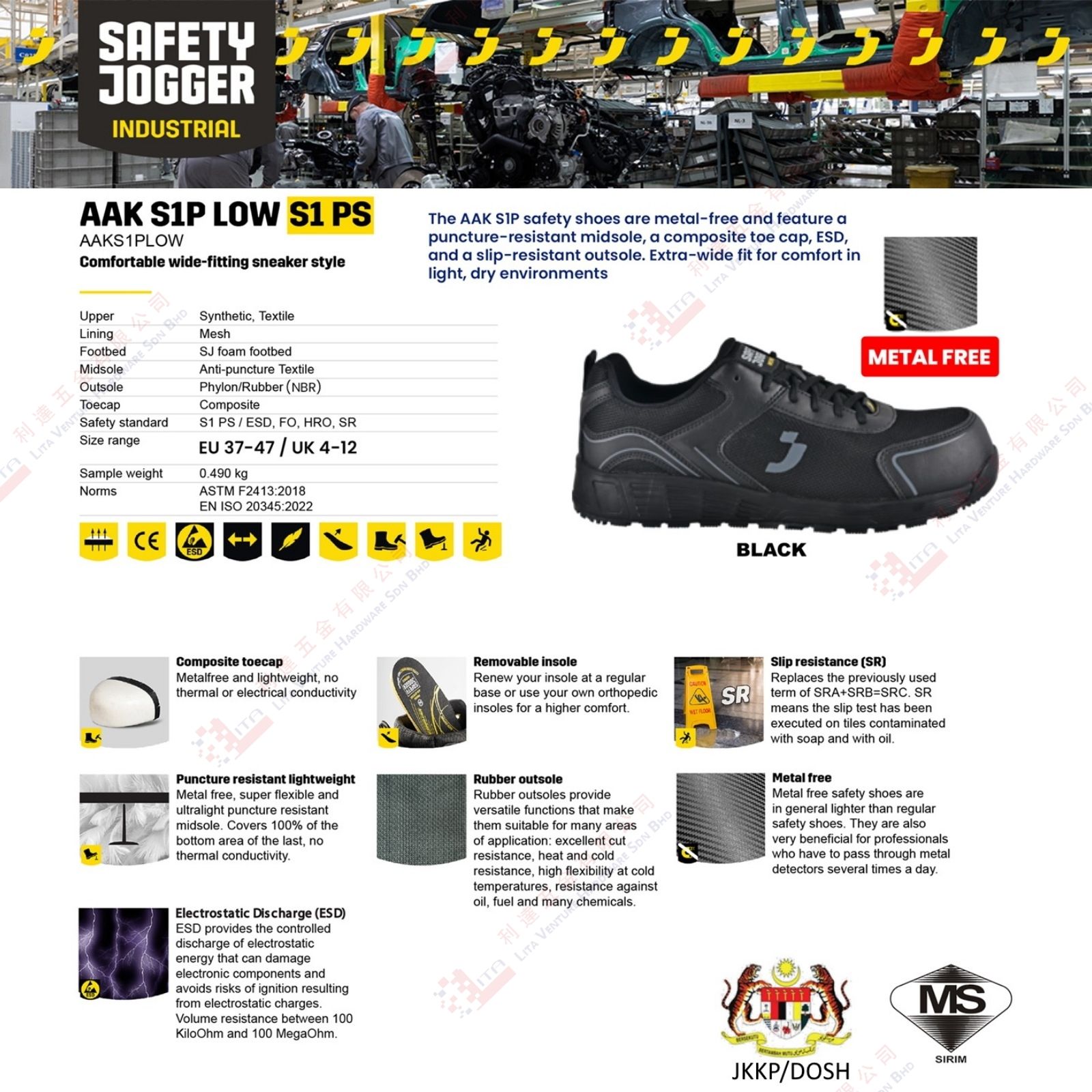 SAFETY JOGGER BRAND SAFETY SHOE - AAKS1PLOW