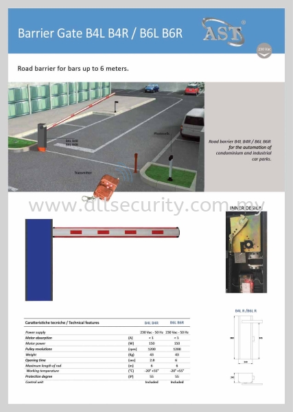 B4L B4R / B6L B6R AST Barrier Gate Singapore, Johor, Senai, Selangor, Seremban, Malaysia Manufacturer, Supplier, Supply, Supplies | AST Automation Pte Ltd