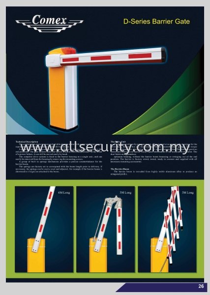 B2- D- SERIES BARRIER GATE COMEX Barrier Gate Singapore, Johor, Senai, Selangor, Seremban, Malaysia Manufacturer, Supplier, Supply, Supplies | AST Automation Pte Ltd