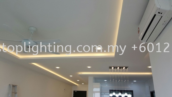 Cornice Plaster + Wiring Offer  Cornice Design Molek Pine 4 Johor Bahru JB Skudai Renovation | One Stop Lighting & Renovation