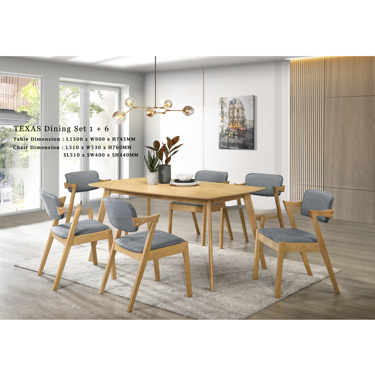 TEXAS WOODEN DINING SET