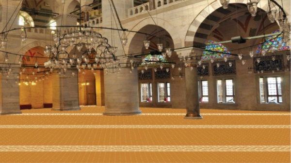 Al-Deira mosque carpet (Gold)1 Lithon Al-Deira Mosque Carpet Carpet Roll   Supply, Supplier | CSS CARPET AND WALLPAPER SDN BHD