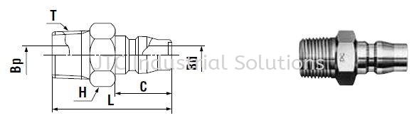 Nitto Plug PM Type (Male Thread) Nitto Quick Coupler Plug Nitto Pneumatic Quick Coupler  Johor Bahru (JB), Malaysia Supplier, Suppliers, Supply, Supplies | JTC Industrial Solutions