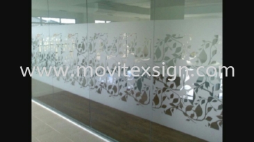 tinted glass for office, home or gerally with graphic printed or cutout hollow with many choice of sandblasted colour (click for more detail)