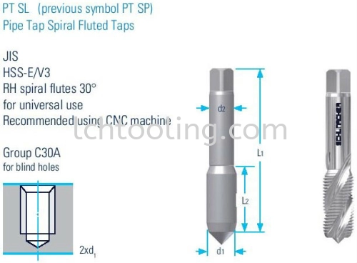 Pipe Tap Spiral Fluted (SP) Taps