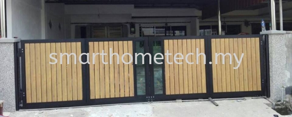 Wood Aluminium Gate Wood Aluminium Aluminium Gate Melaka, Malaysia Supplier, Supply, Supplies, Installation | SmartHome Technology Solution